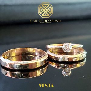 Nhẫn cưới 14k moissanite